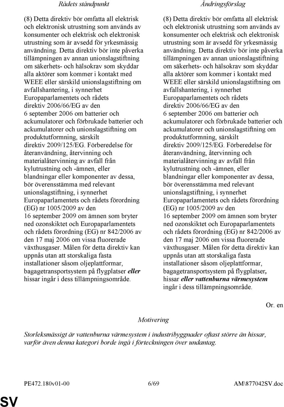avfallshantering, i synnerhet Europaparlamentets och rådets direktiv 2006/66/EG av den 6 september 2006 om batterier och ackumulatorer och förbrukade batterier och ackumulatorer och