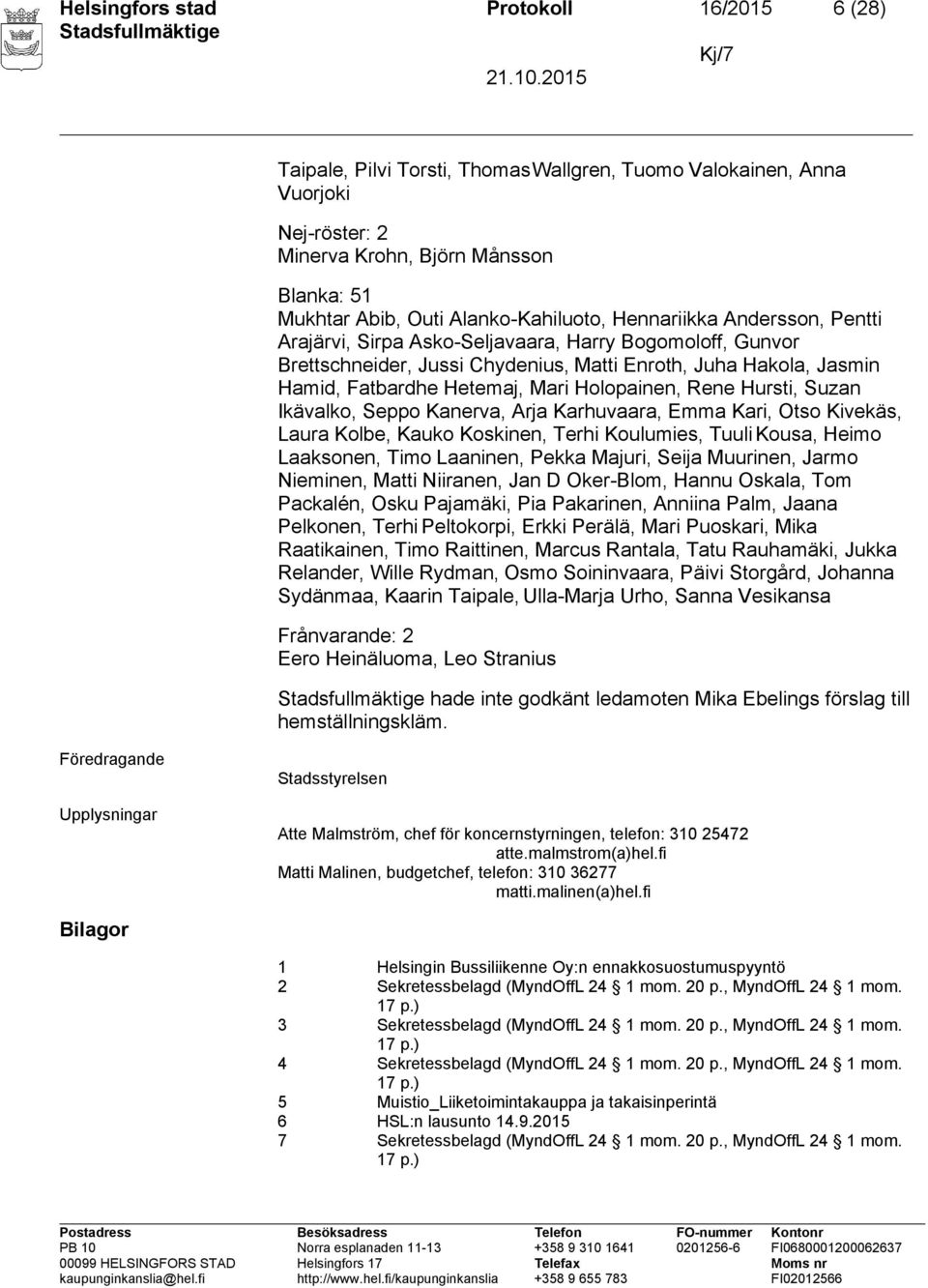 Mari Holopainen, Rene Hursti, Suzan Ikävalko, Seppo Kanerva, Arja Karhuvaara, Emma Kari, Otso Kivekäs, Laura Kolbe, Kauko Koskinen, Terhi Koulumies, Tuuli Kousa, Heimo Laaksonen, Timo Laaninen, Pekka