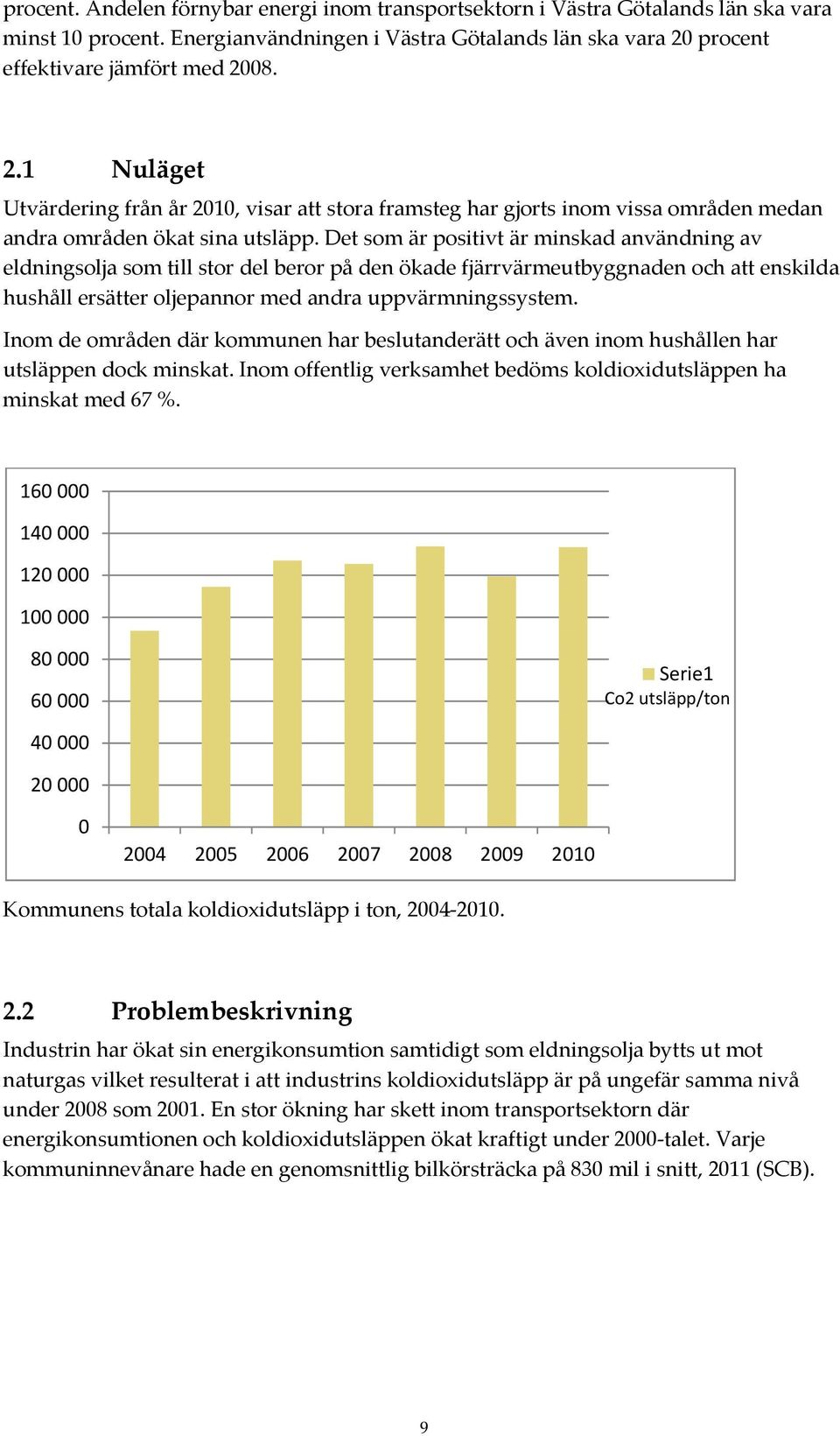 Det som är positivt är minskad användning av eldningsolja som till stor del beror på den ökade fjärrvärmeutbyggnaden och att enskilda hushåll ersätter oljepannor med andra uppvärmningssystem.