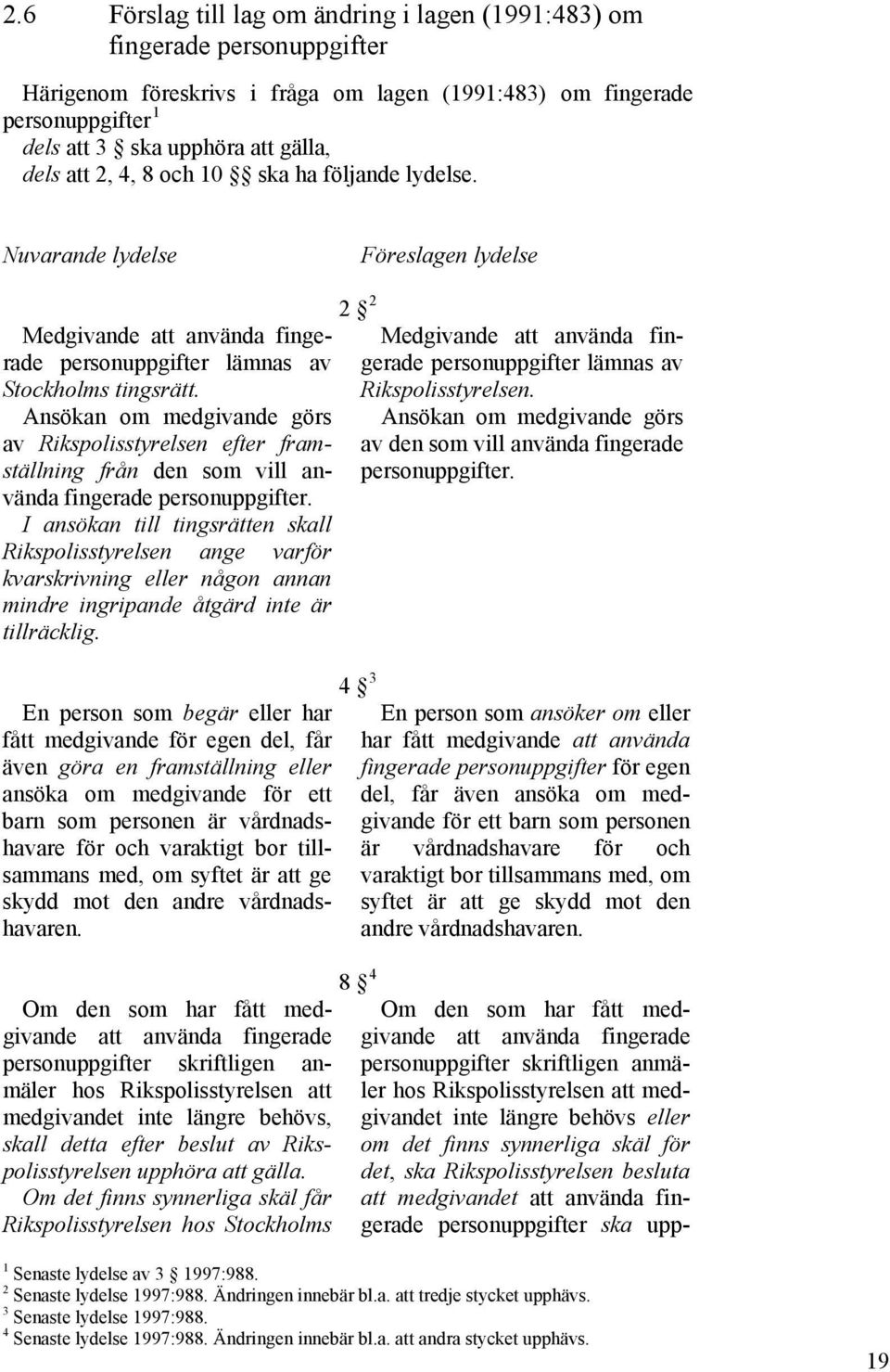 Ansökan om medgivande görs av Rikspolisstyrelsen efter framställning från den som vill använda fingerade personuppgifter.