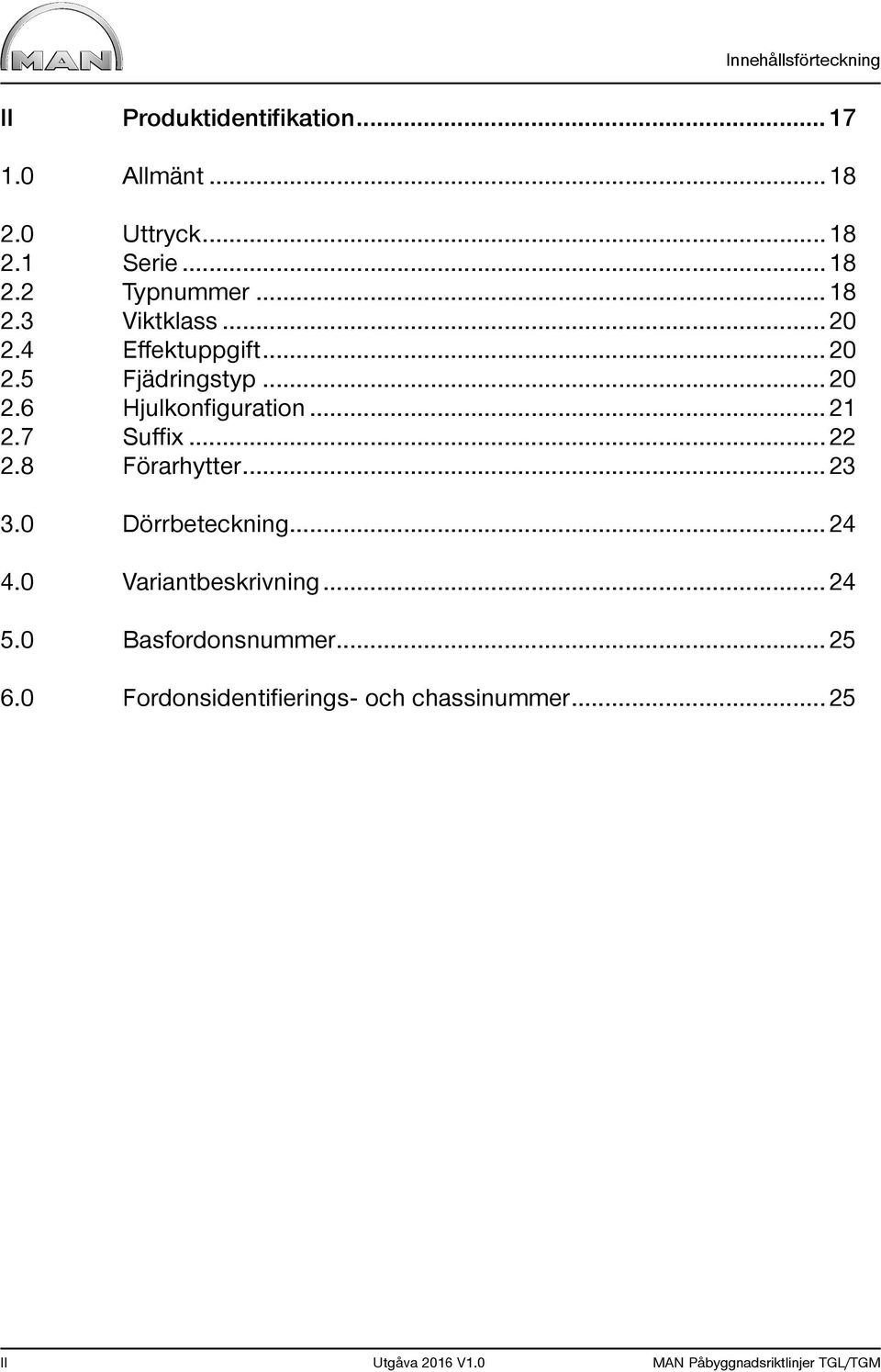 7 Suffix... 22 2.8 Förarhytter... 23 3.0 Dörrbeteckning... 24 4.0 Variantbeskrivning... 24 5.