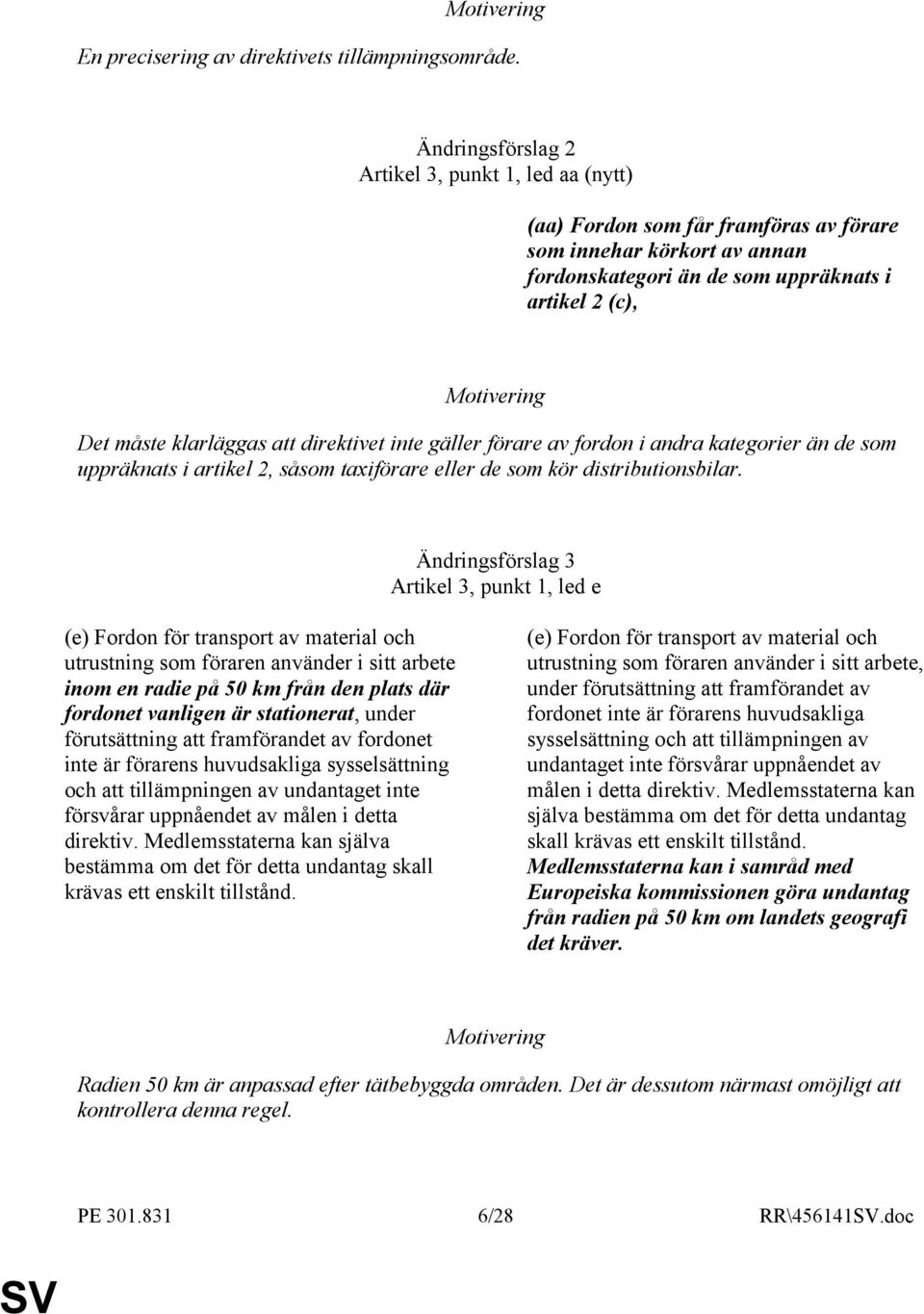 direktivet inte gäller förare av fordon i andra kategorier än de som uppräknats i artikel 2, såsom taxiförare eller de som kör distributionsbilar.