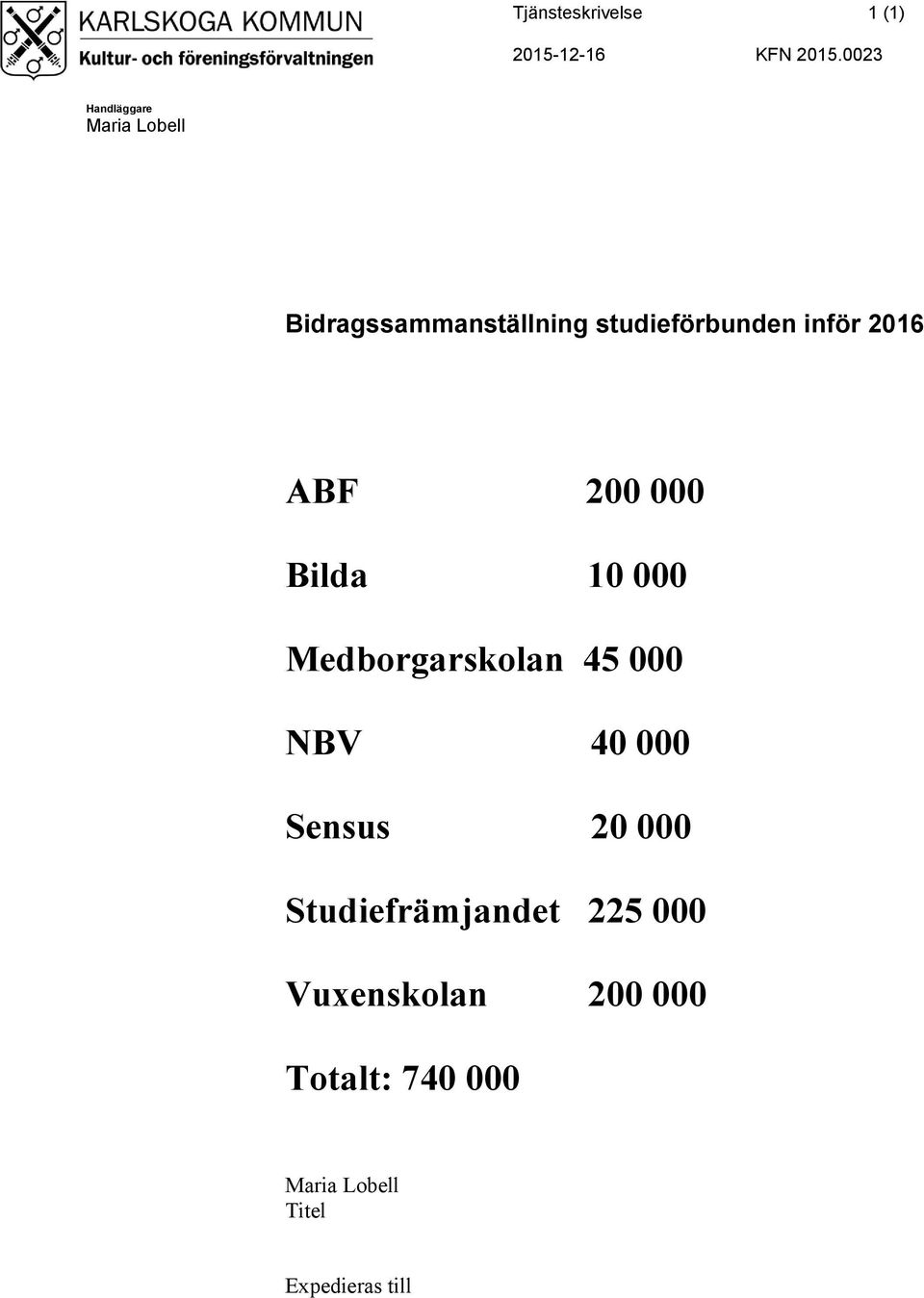 inför 2016 ABF 200 000 Bilda 10 000 Medborgarskolan 45 000 NBV 40 000