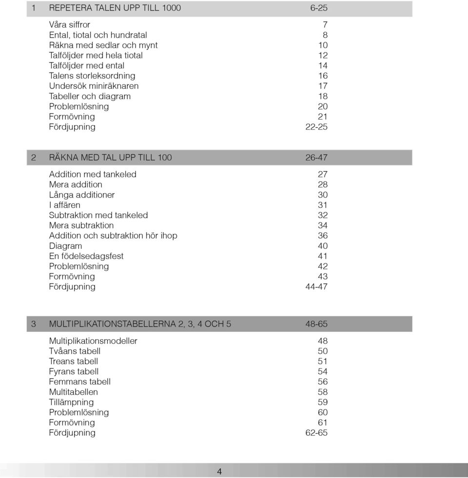 additioner 0 I affären 1 Subtraktion med tankeled 2 Mera subtraktion Addition och subtraktion hör ihop Diagram 0 En födelsedagsfest 1 Problemlösning 2 Formövning Fördjupning -7