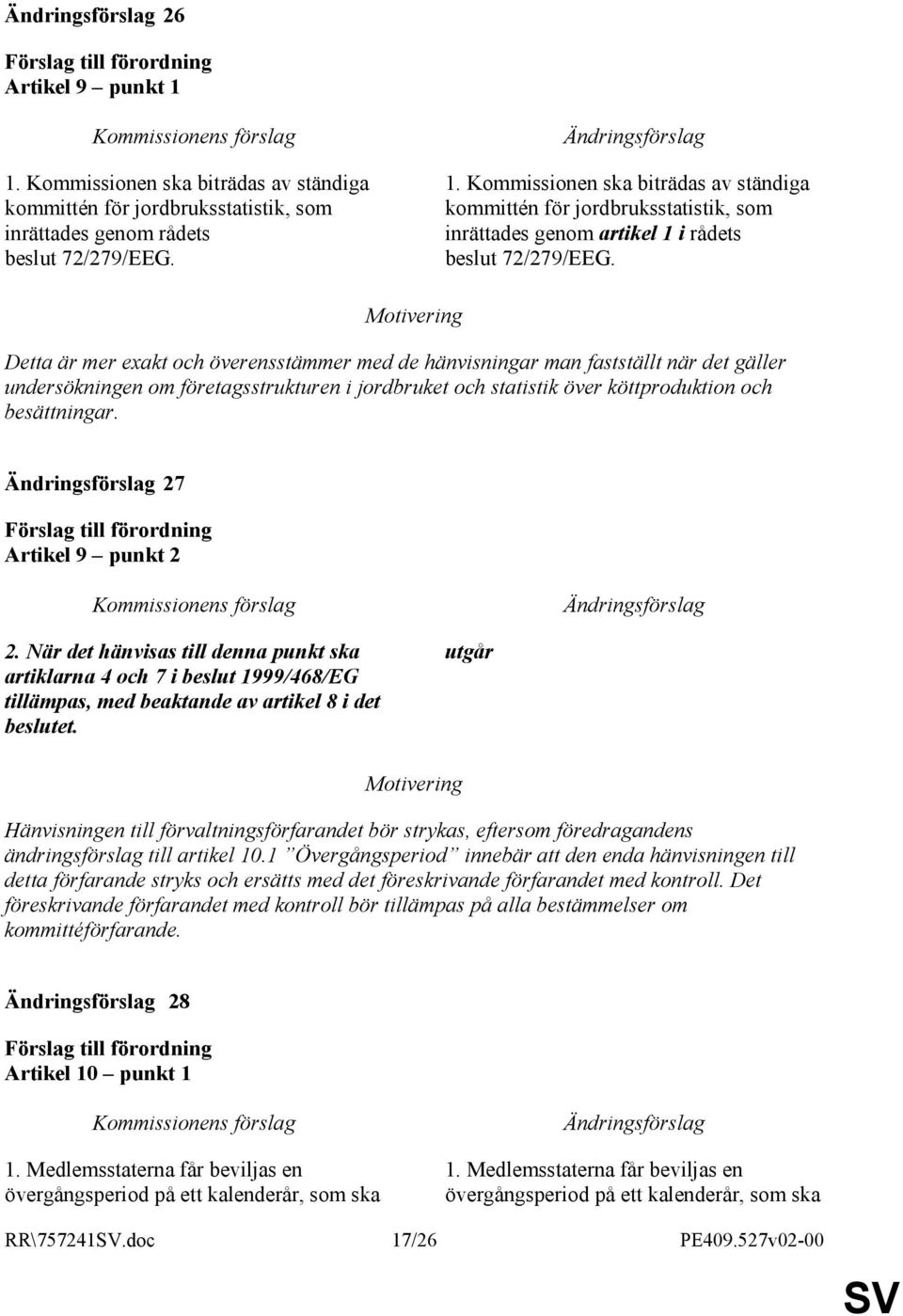 27 Artikel 9 punkt 2 2. När det hänvisas till denna punkt ska artiklarna 4 och 7 i beslut 1999/468/EG tillämpas, med beaktande av artikel 8 i det beslutet.