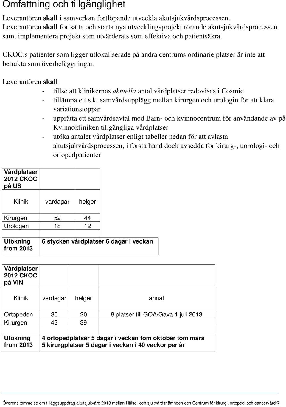 CKOC:s patienter som ligger utlokaliserade på andra centrums ordinarie platser är inte att betrakta som överbeläggningar.