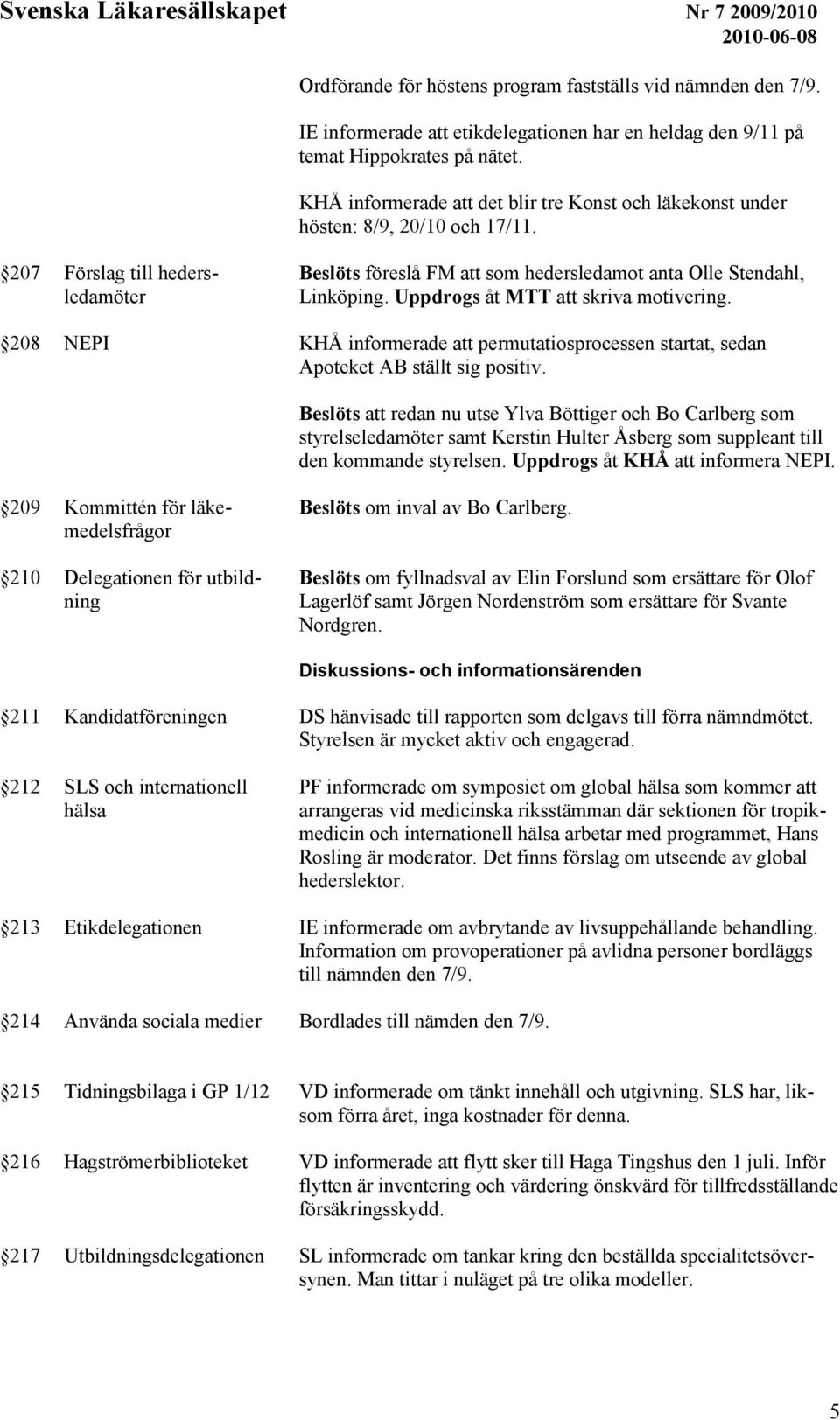 Uppdrogs åt MTT att skriva motivering. 208 NEPI KHÅ informerade att permutatiosprocessen startat, sedan Apoteket AB ställt sig positiv.