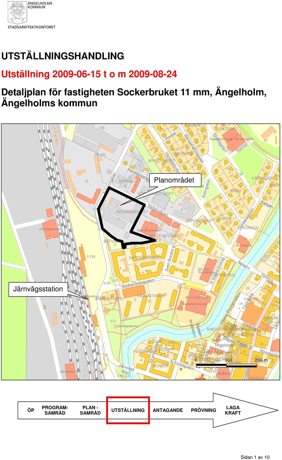 :6 SAFTSTATIONEN : : BETAN Ny broskolan PORTVAKTEN : : : 0 6 Järnvägsstation Järnv ägsskolan Industrigatan Resecentrum BANMÄSTAREN : Järnvägs bron : : Hantverkaregatan Sockerbruksgatan Järnv