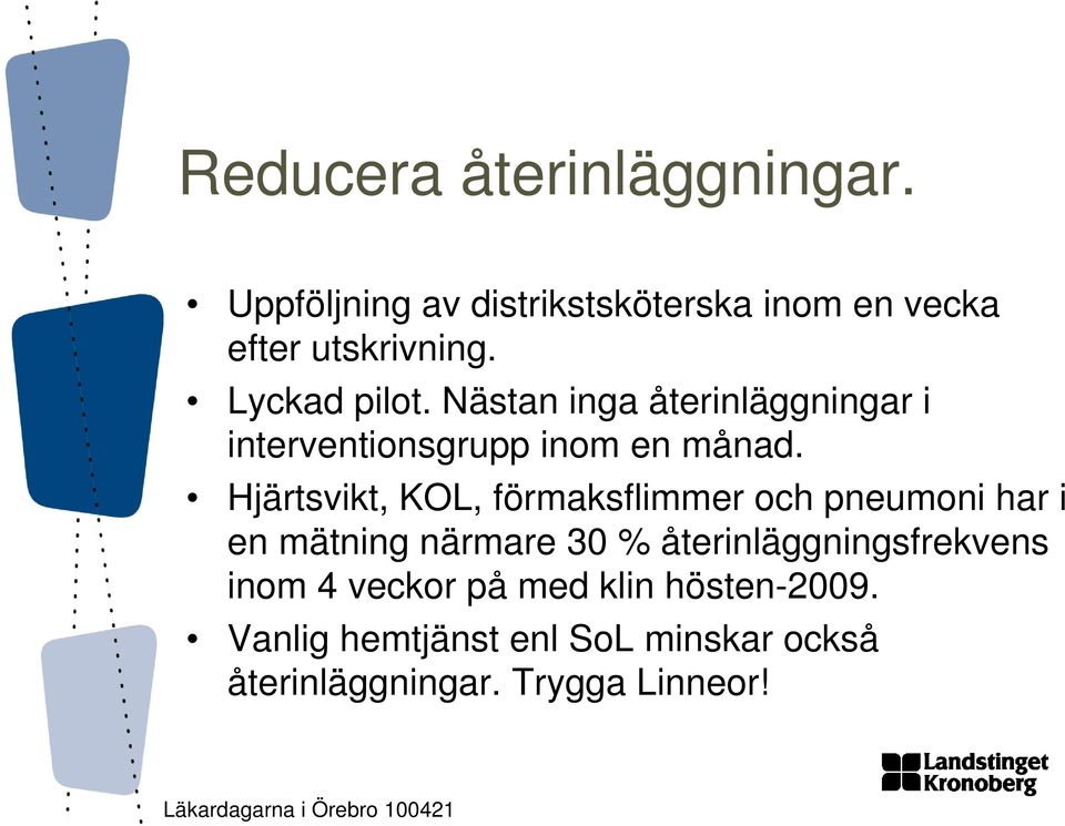 Hjärtsvikt, KOL, förmaksflimmer och pneumoni har i en mätning närmare 30 %