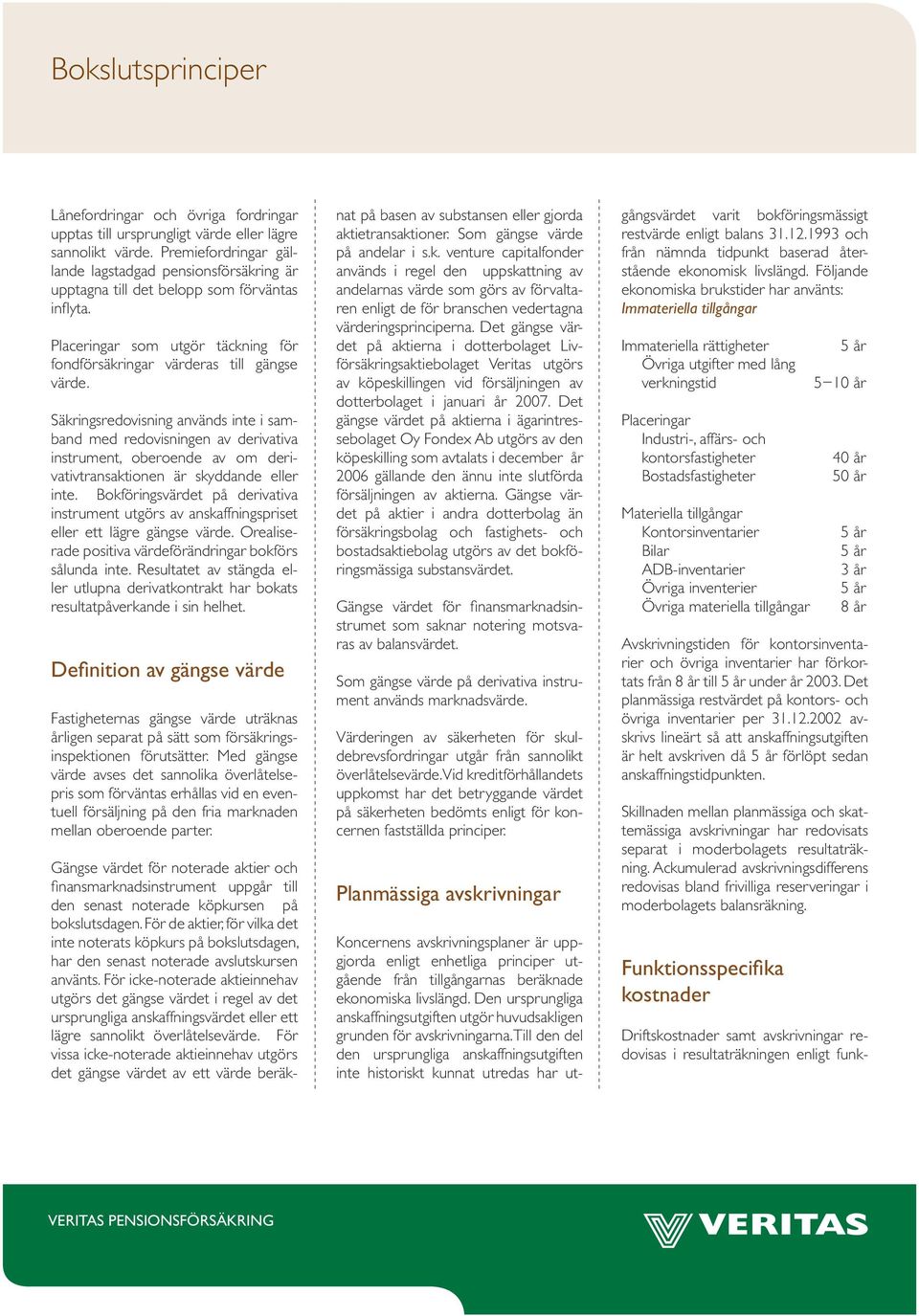 Säkringsredovisning används inte i samband med redovisningen av derivativa instrument, oberoende av om derivativtransaktionen är skyddande eller inte.