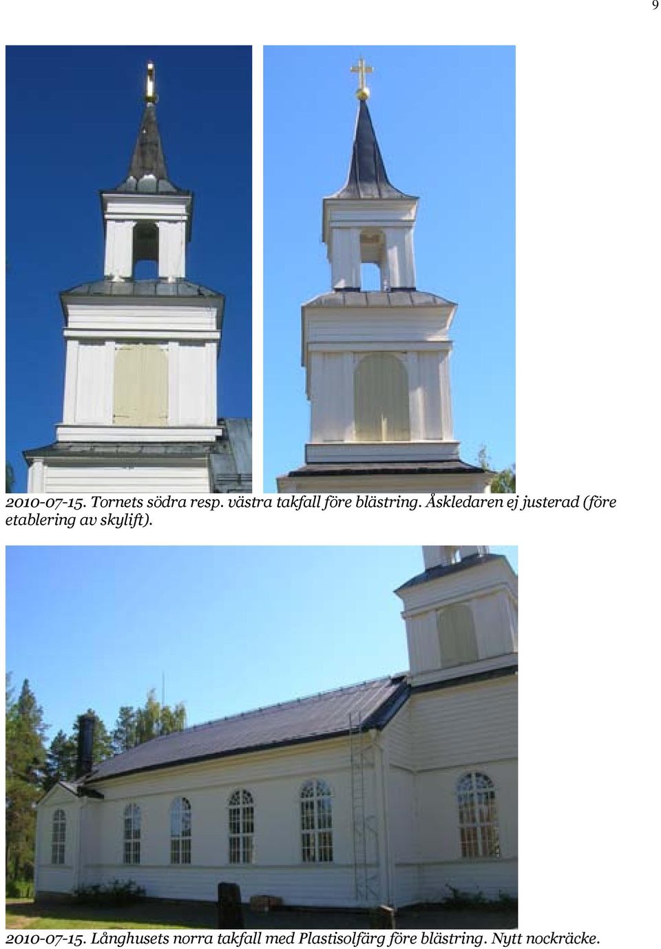 Åskledaren ej justerad (före etablering av