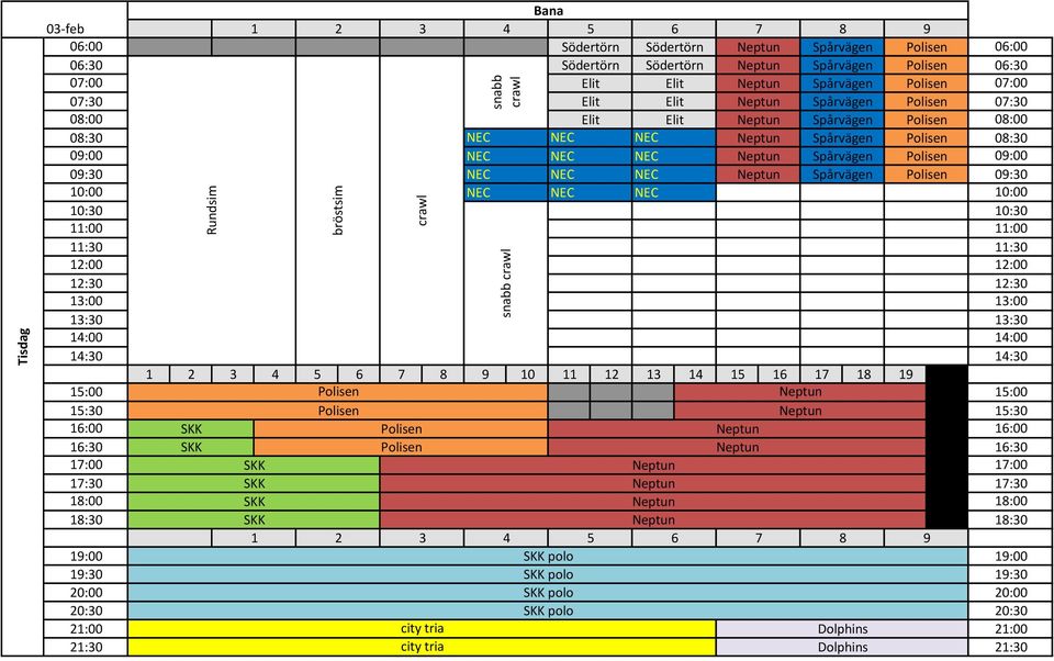 15:00 Polisen Neptun 15:00 15:30 Polisen Neptun 15:30 16:00 SKK Polisen Neptun 16:00 16:30 SKK Polisen Neptun 16:30 17:00 SKK Neptun 17:00 17:30 SKK Neptun