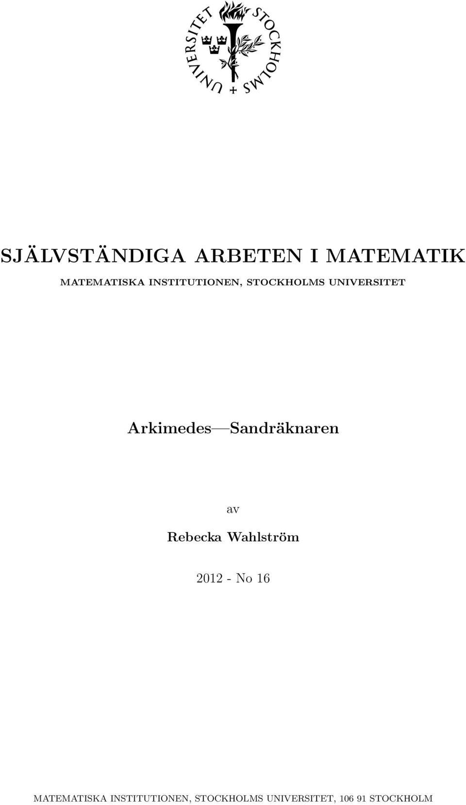 Sandräknaren av Rebecka Wahlström 202 - No 6