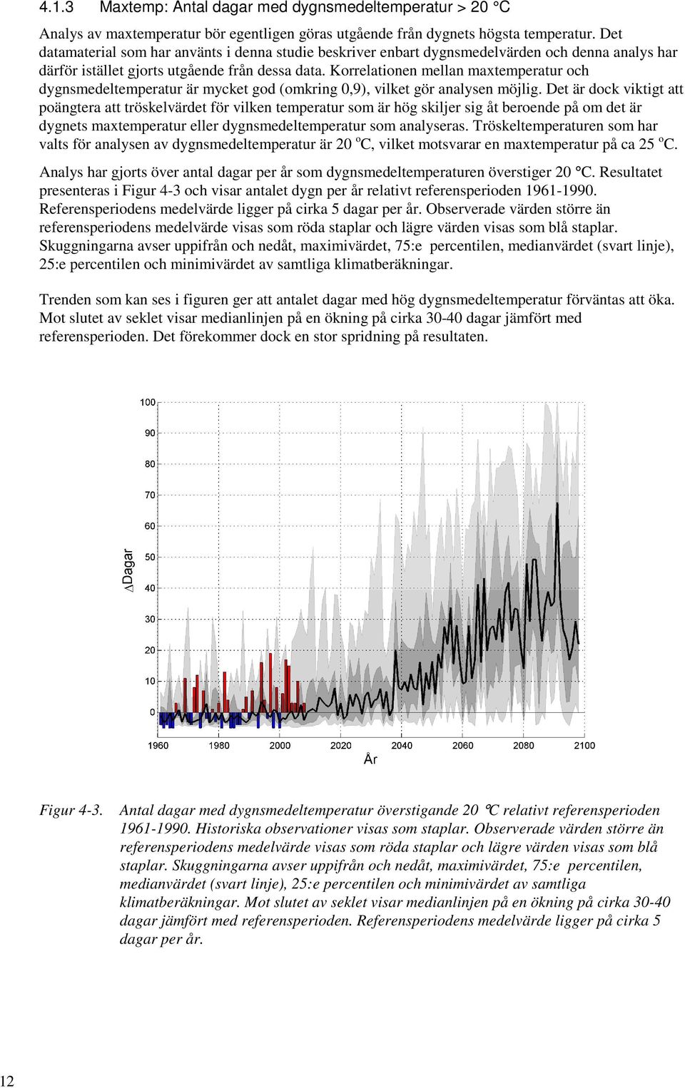 Korrelationen mellan maxtemperatur och dygnsmedeltemperatur är mycket god (omkring 0,9), vilket gör analysen möjlig.