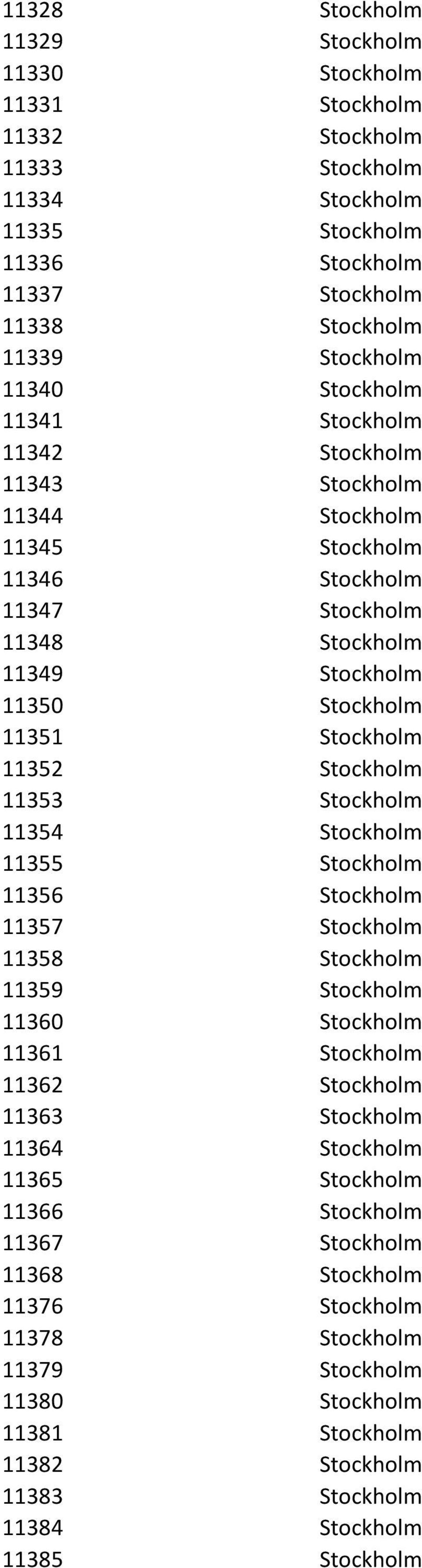 Stockholm 11353 Stockholm 11354 Stockholm 11355 Stockholm 11356 Stockholm 11357 Stockholm 11358 Stockholm 11359 Stockholm 11360 Stockholm 11361 Stockholm 11362 Stockholm 11363 Stockholm 11364