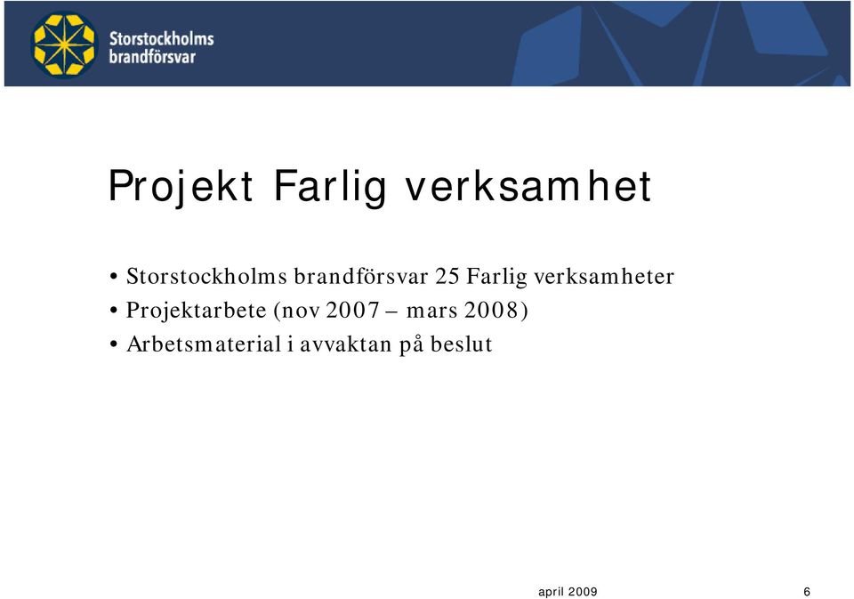 verksamheter Projektarbete (nov 2007