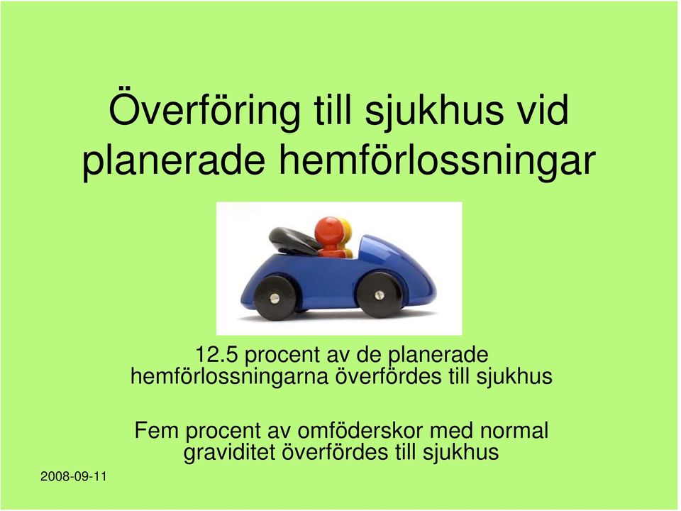 5 procent av de planerade hemförlossningarna