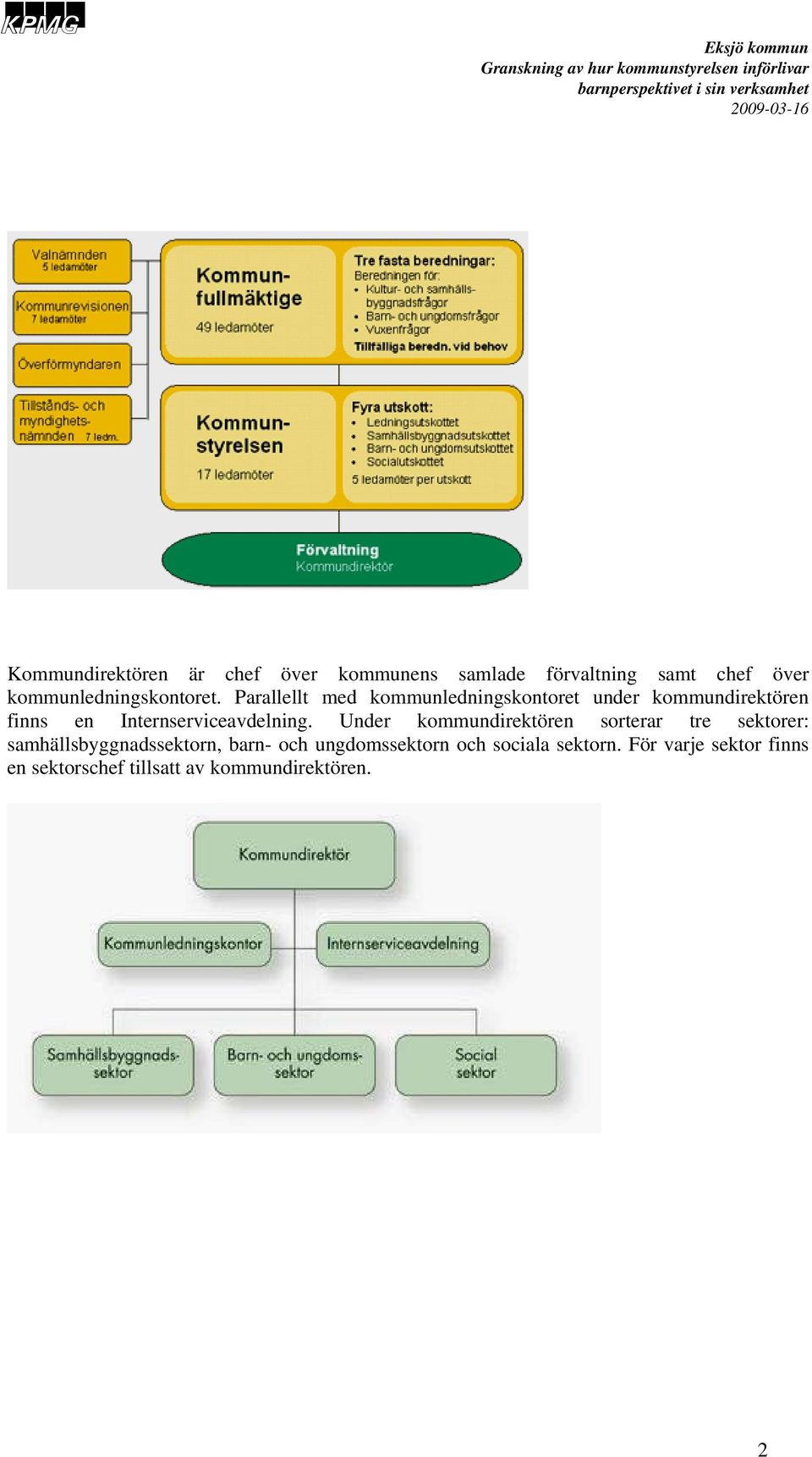 Parallellt med kommunledningskontoret under kommundirektören finns en Internserviceavdelning.