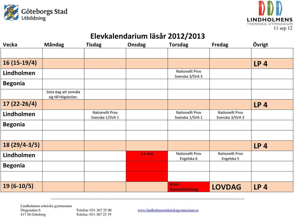 Nationellt Prov Svenska 1/SVA 1 s tekniska gymnasium Nationellt Prov Svenska 3/SVA 3 18