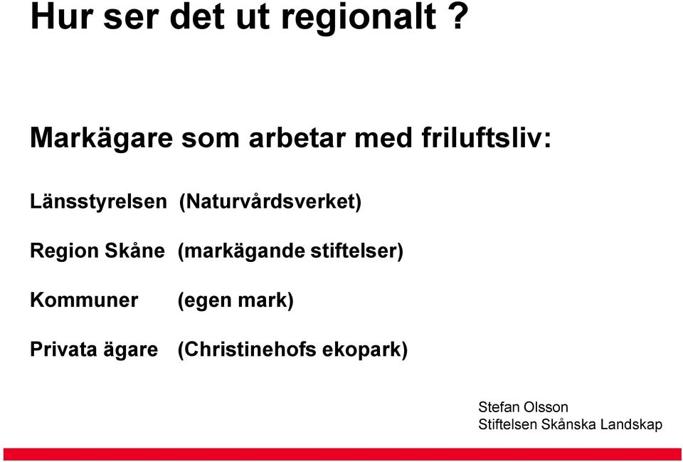 Länsstyrelsen (Naturvårdsverket) Region Skåne