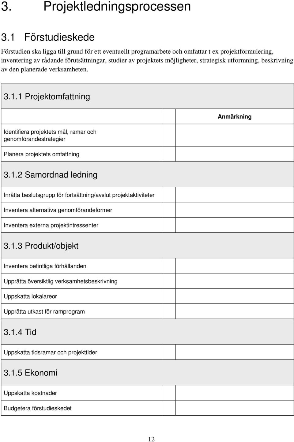 strategisk utformning, beskrivning av den planerade verksamheten. 3.1.