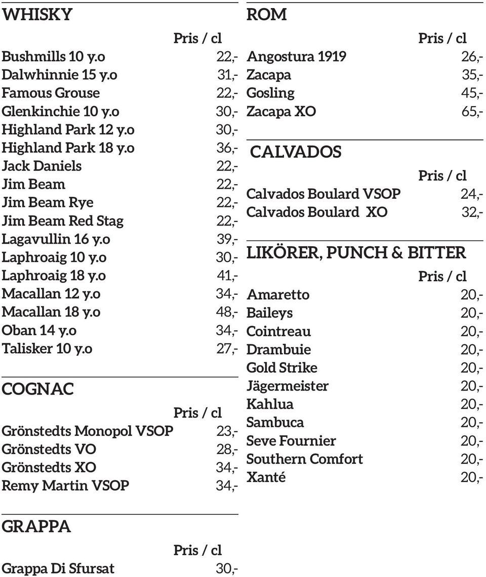 o 34,- Talisker 10 y.