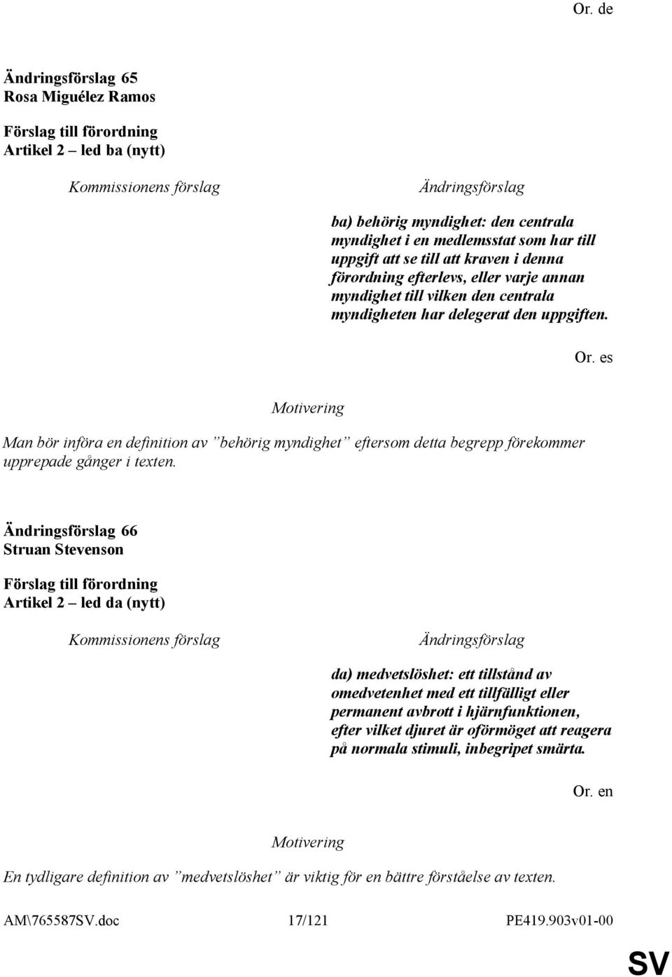 es Man bör införa en definition av behörig myndighet eftersom detta begrepp förekommer upprepade gånger i texten.