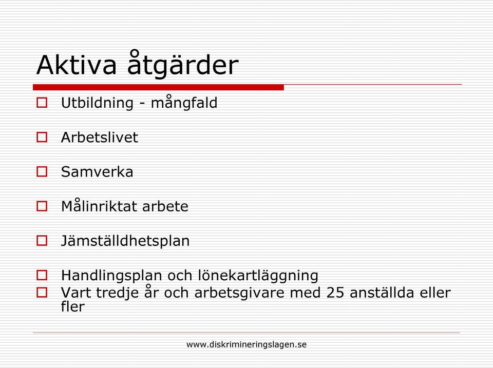 Jämställdhetsplan Handlingsplan och