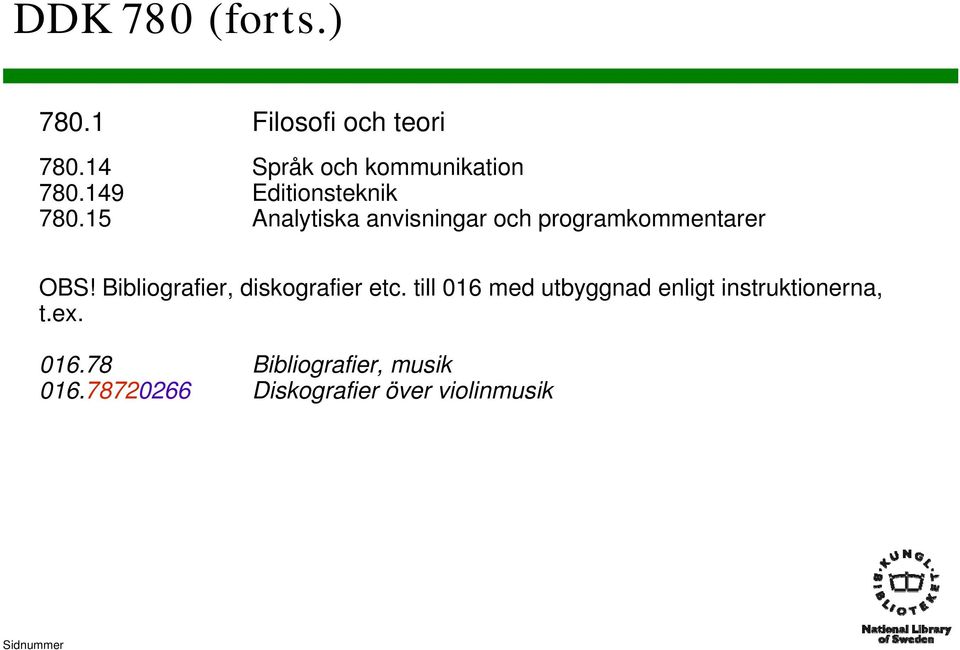 Bibliografier, diskografier etc.