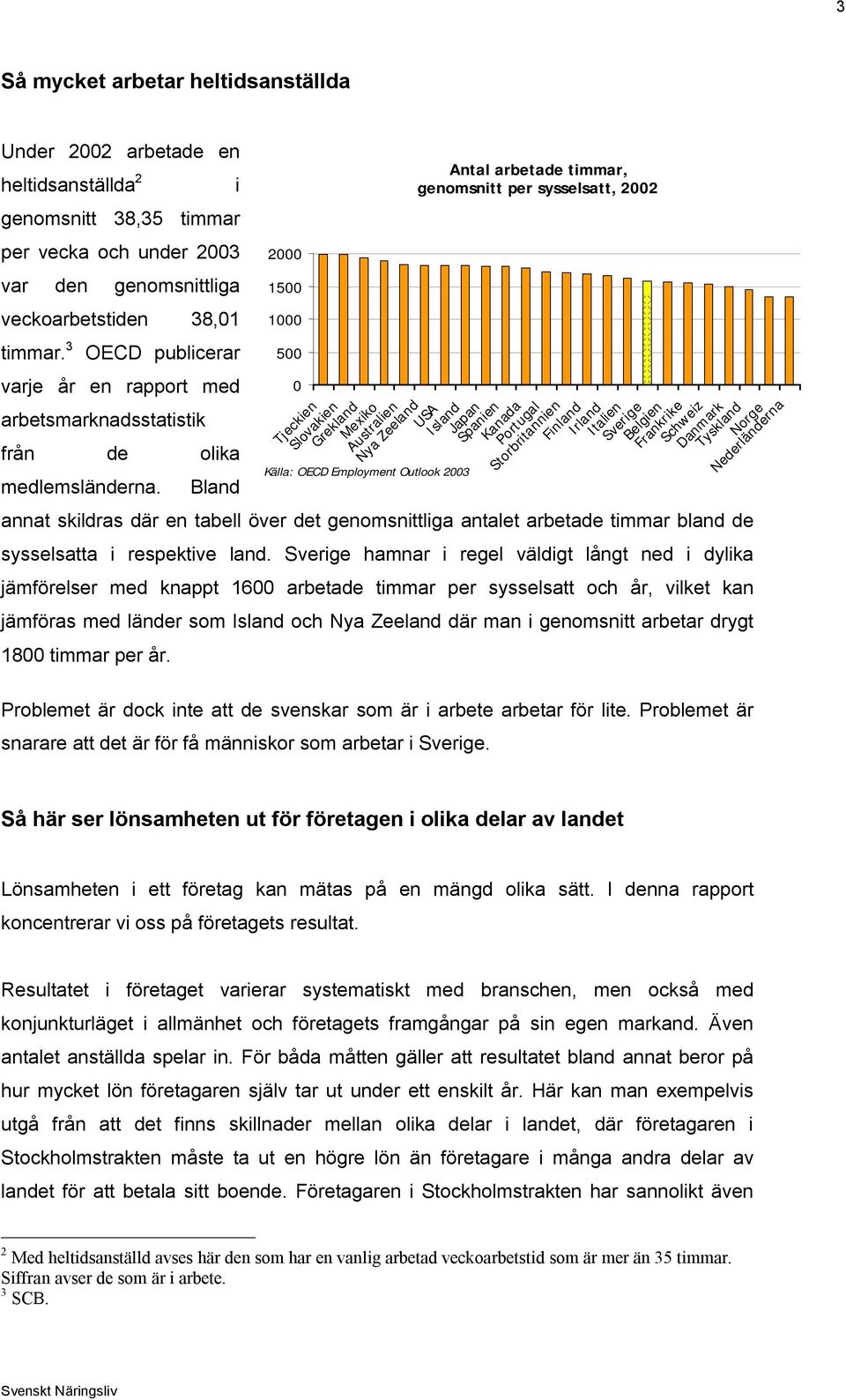 i Bland annat skildras där en tabell över det genomsnittliga antalet arbetade timmar bland de sysselsatta i respektive land.