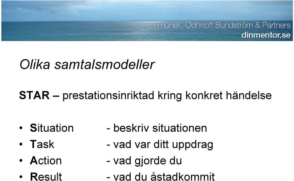 Situation Task Action Result - beskriv