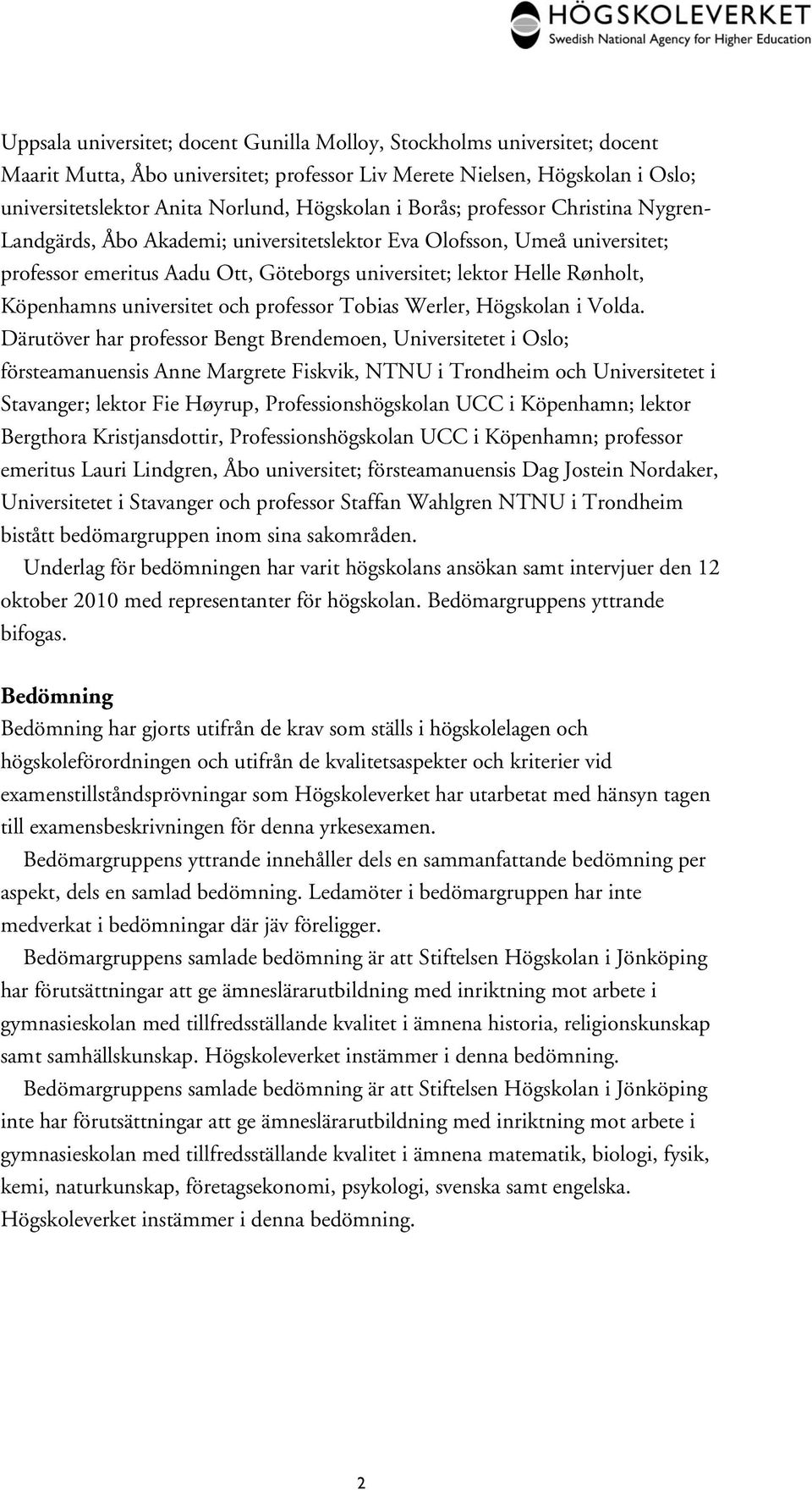 universitet och professor Tobias Werler, Högskolan i Volda.