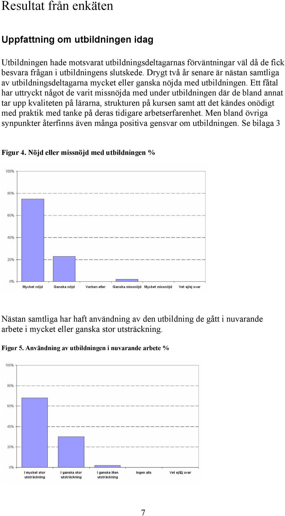 Ett fåtal har uttryckt något de varit missnöjda med under utbildningen där de bland annat tar upp kvaliteten på lärarna, strukturen på kursen samt att det kändes onödigt med praktik med tanke på