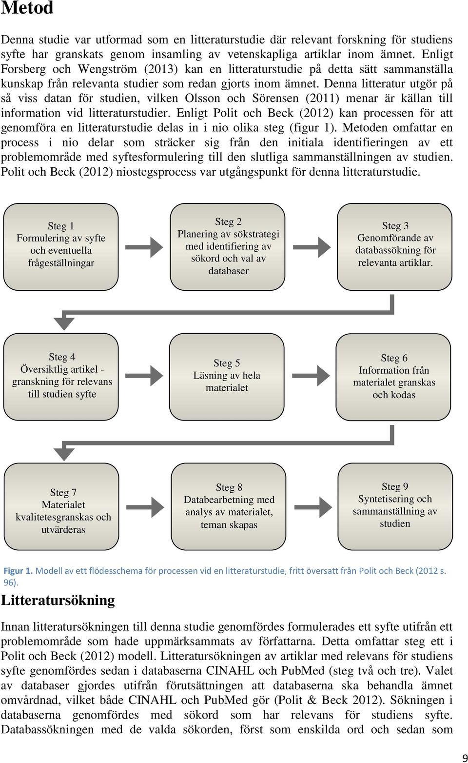 Denna litteratur utgör på så viss datan för studien, vilken Olsson och Sörensen (2011) menar är källan till information vid litteraturstudier.