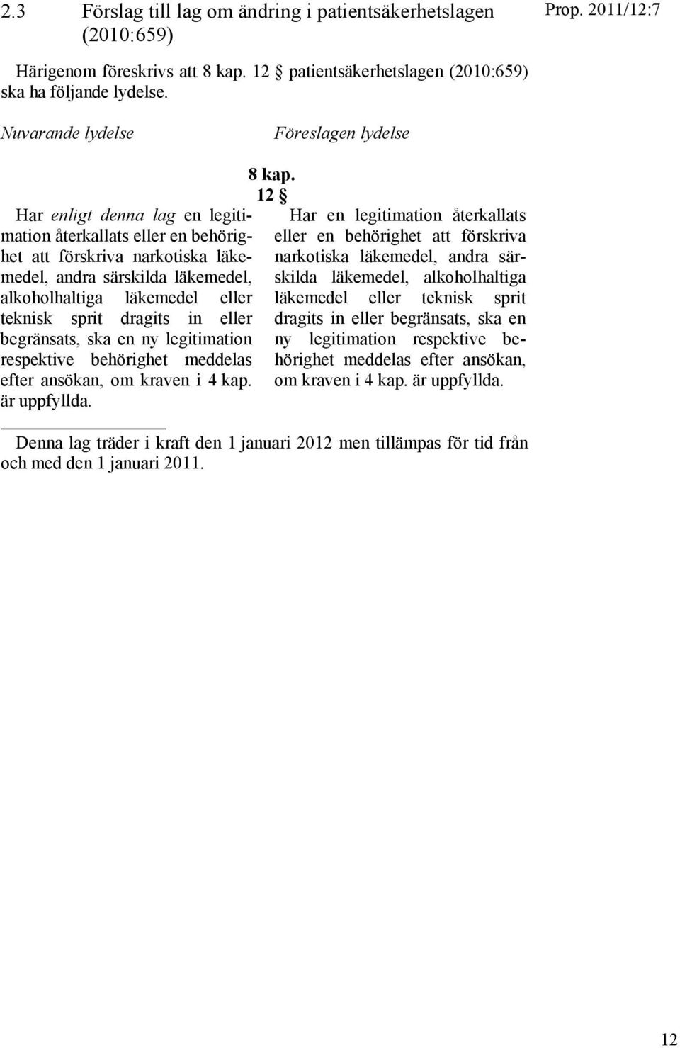 teknisk sprit dragits in eller begränsats, ska en ny legitimation respektive behörighet meddelas efter ansökan, om kraven i 4 kap. är uppfyllda. 8 kap.