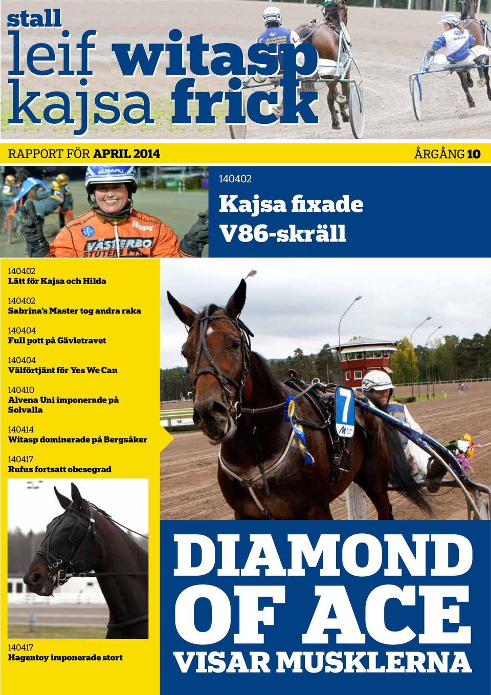 Välförtjänt för Yes We Can 140410 Alvena Uni imponerade på Solvalla 140414 Witasp dominerade på