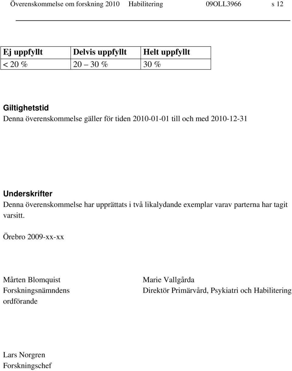 överenskommelse har upprättats i två likalydande exemplar varav parterna har tagit varsitt.