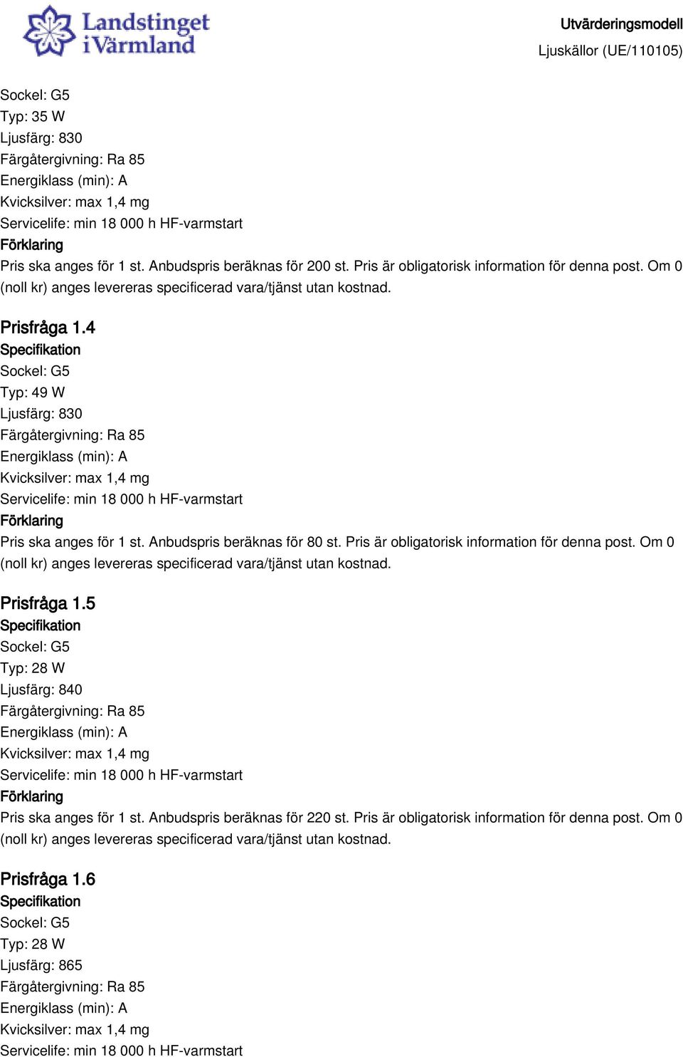 Anbudspris beräknas för 80 st. Pris är obligatorisk information för denna post. Om 0 Prisfråga 1.