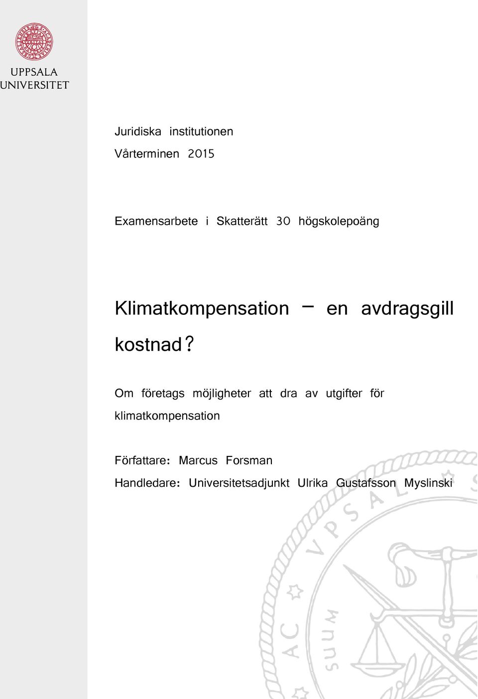 Om företags möjligheter att dra av utgifter för klimatkompensation