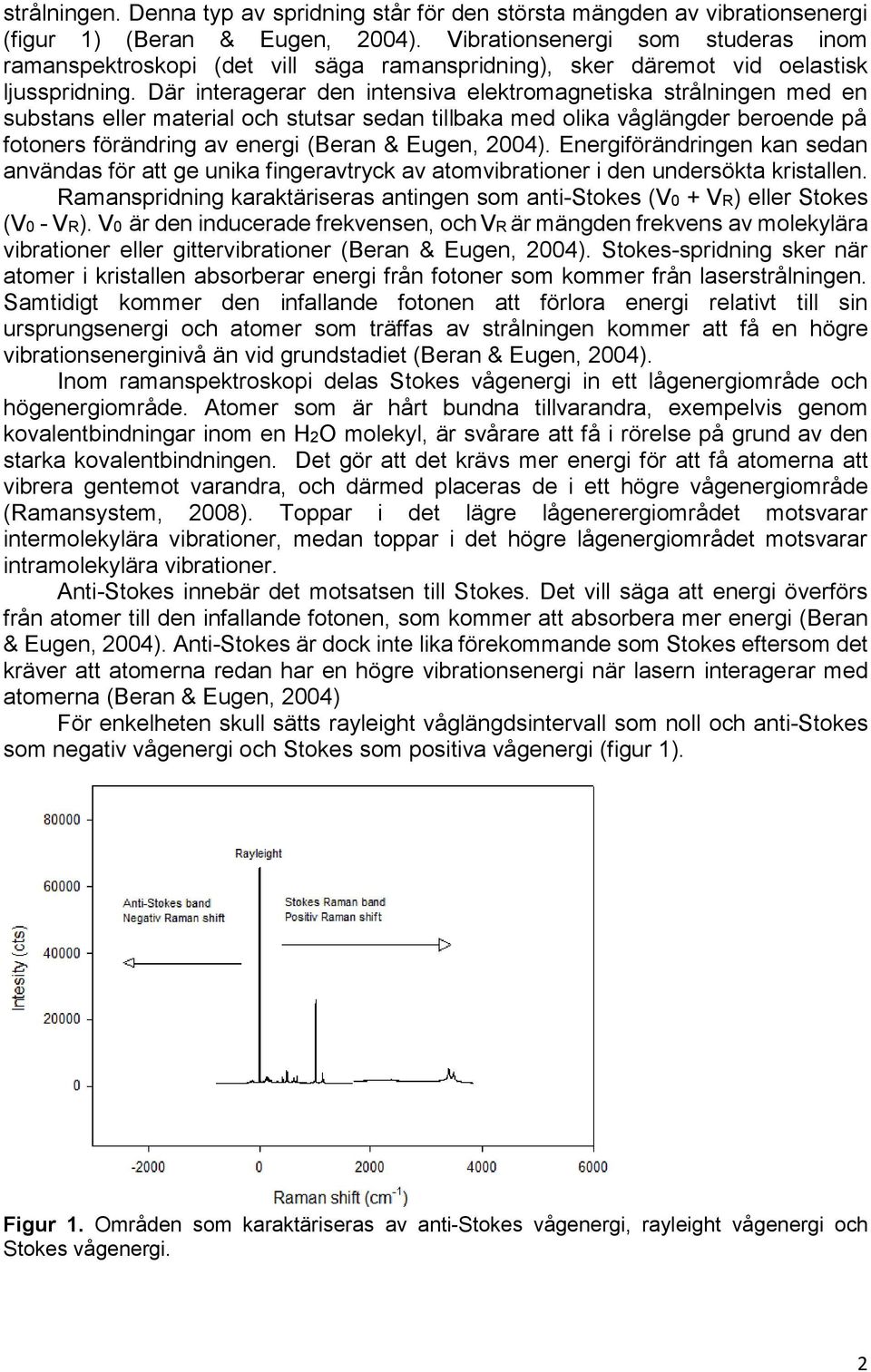 Där interagerar den intensiva elektromagnetiska strålningen med en substans eller material och stutsar sedan tillbaka med olika våglängder beroende på fotoners förändring av energi (Beran & Eugen,