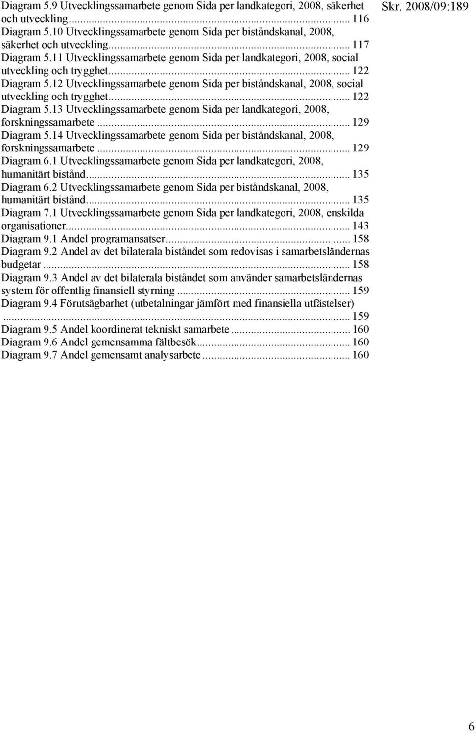 12 Utvecklingssamarbete genom Sida per biståndskanal, 2008, social utveckling och trygghet... 122 Diagram 5.13 Utvecklingssamarbete genom Sida per landkategori, 2008, forskningssamarbete.