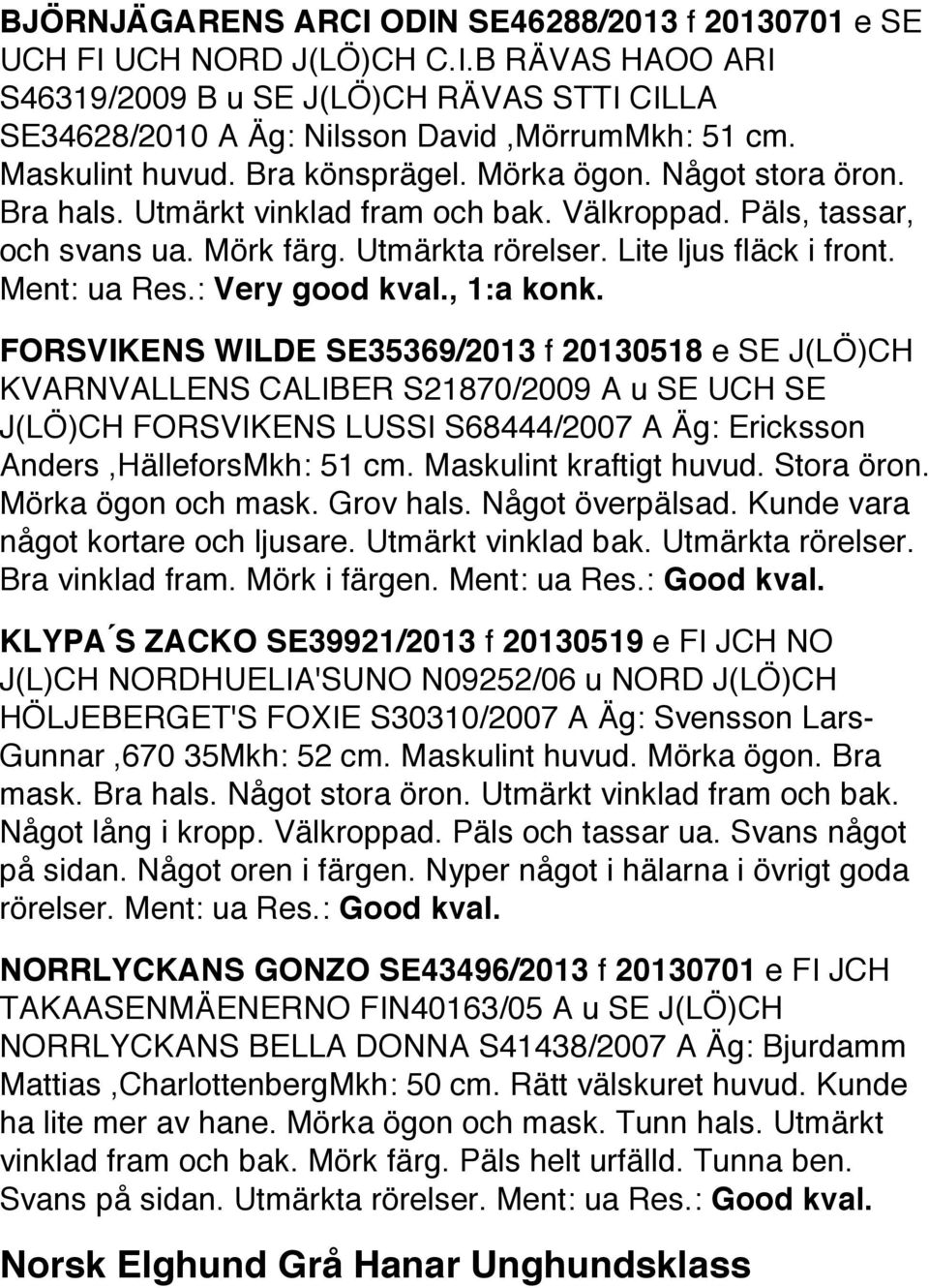 Ment: ua Res.: Very good kval., 1:a konk.