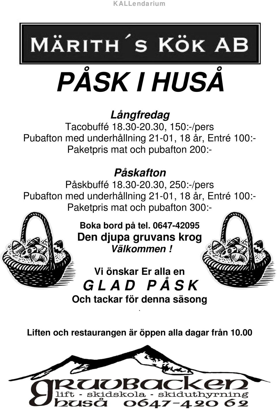Påskbuffé 18.30-20.