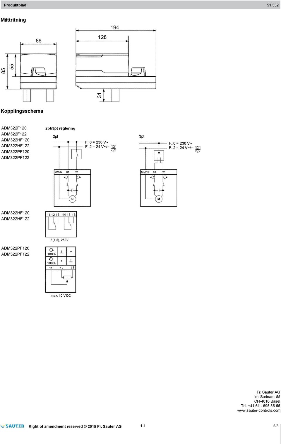 .2 = 24 V~/= MM/N 01 02 MM/N 01 02 ADM322HF120 ADM322HF122 11 12 13 14 15 16 3 n(1,5), 250V~