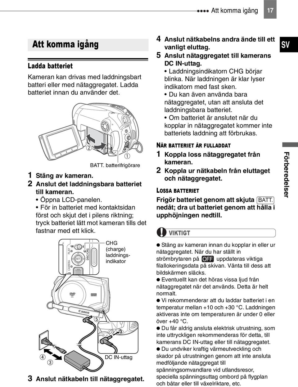 För in batteriet med kontaktsidan först och skjut det i pilens riktning; tryck batteriet lätt mot kameran tills det fastnar med ett klick.