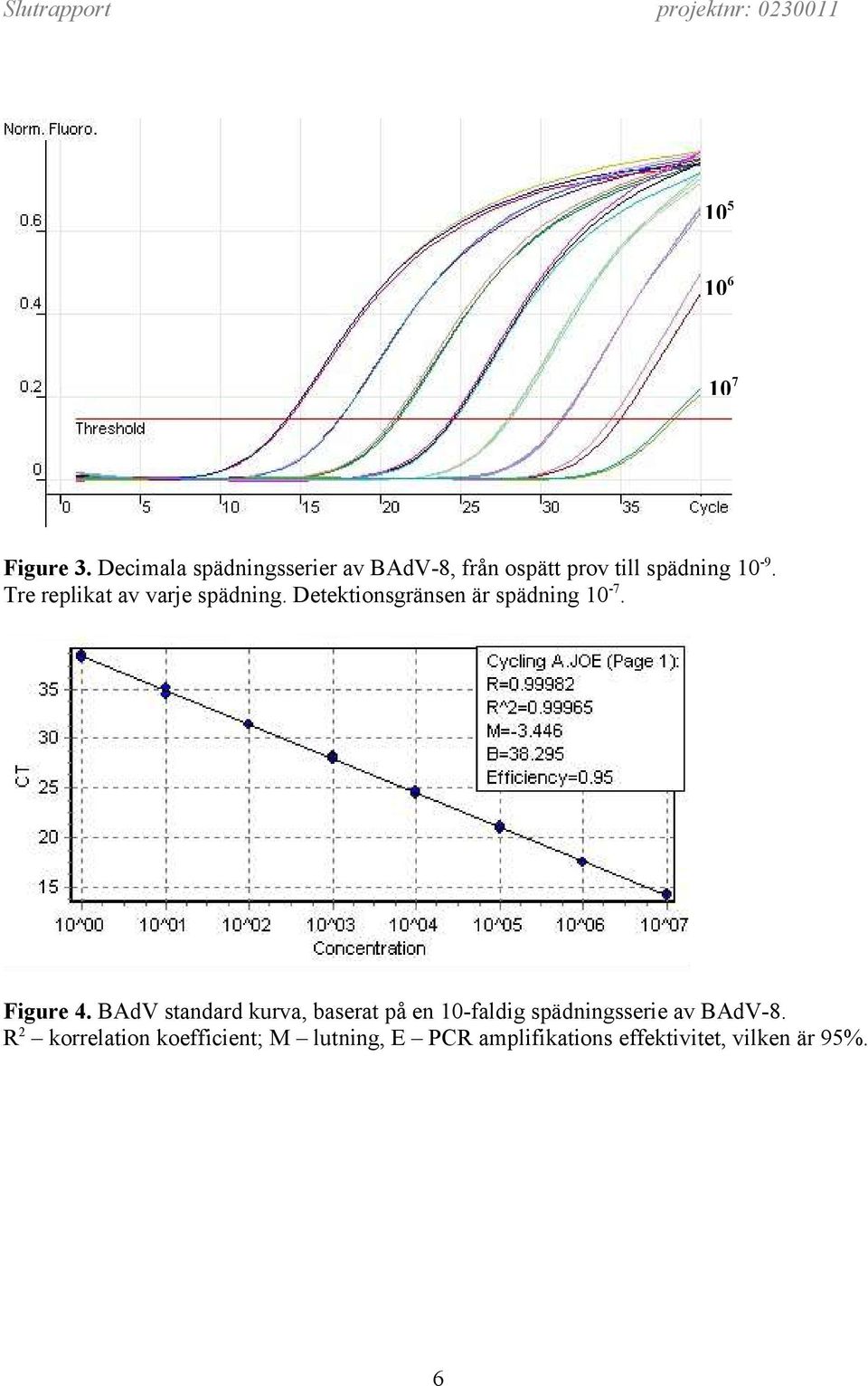 Tre replikat av varje spädning. Detektionsgränsen är spädning 10-7. Figure 4.