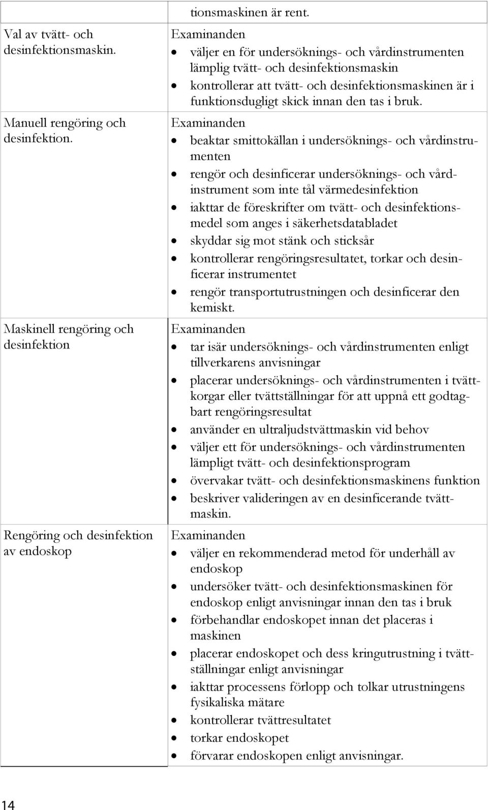 beaktar smittokällan i undersöknings- och vårdinstrumenten rengör och desinficerar undersöknings- och vårdinstrument som inte tål värmedesinfektion iakttar de föreskrifter om tvätt- och