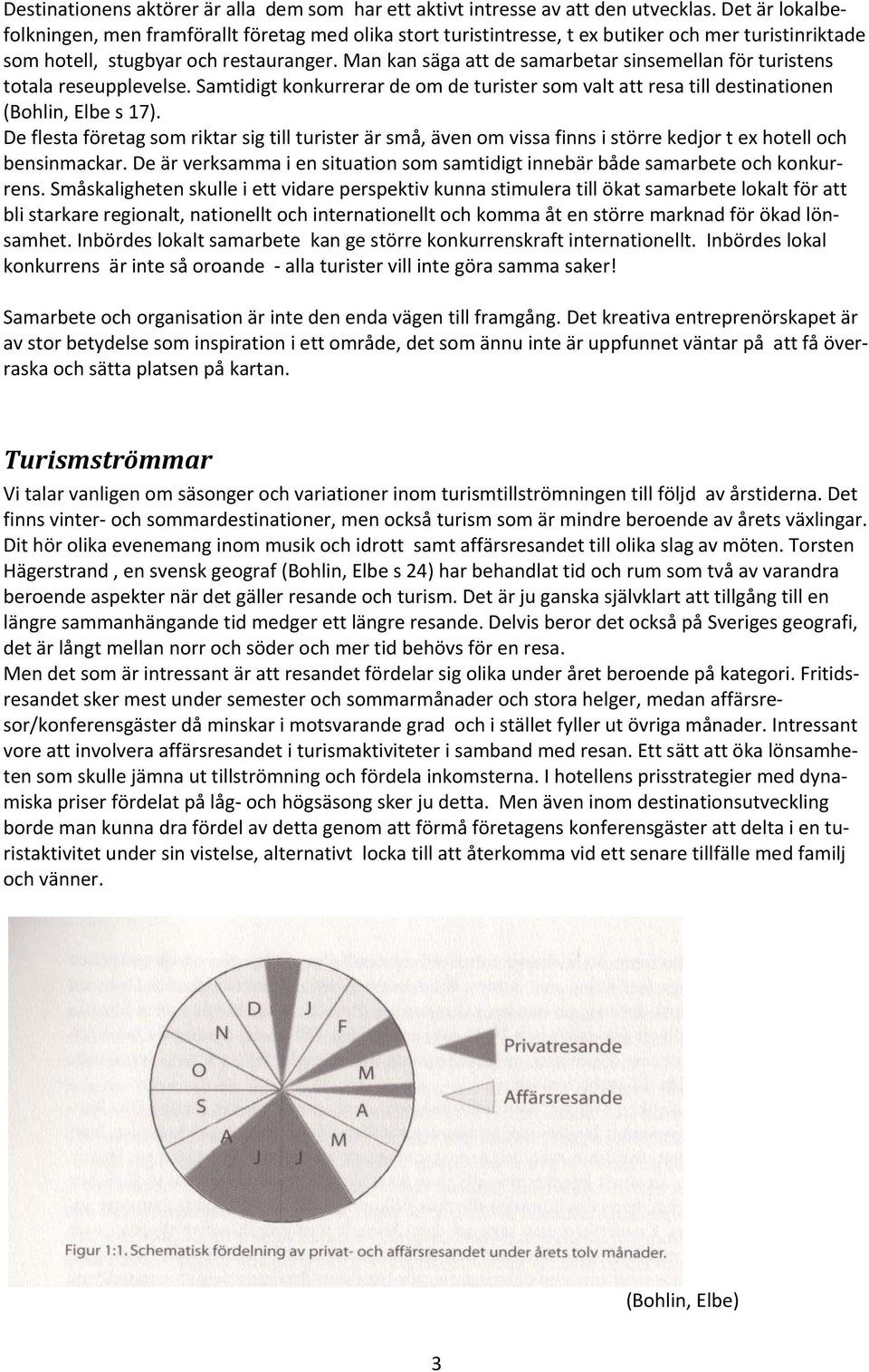 Man kan säga att de samarbetar sinsemellan för turistens totala reseupplevelse. Samtidigt konkurrerar de om de turister som valt att resa till destinationen (Bohlin, Elbe s 17).