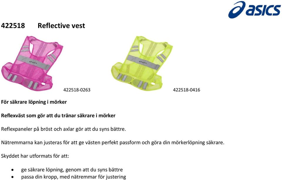Nätremmarna kan justeras för att ge västen perfekt passform och göra din mörkerlöpning