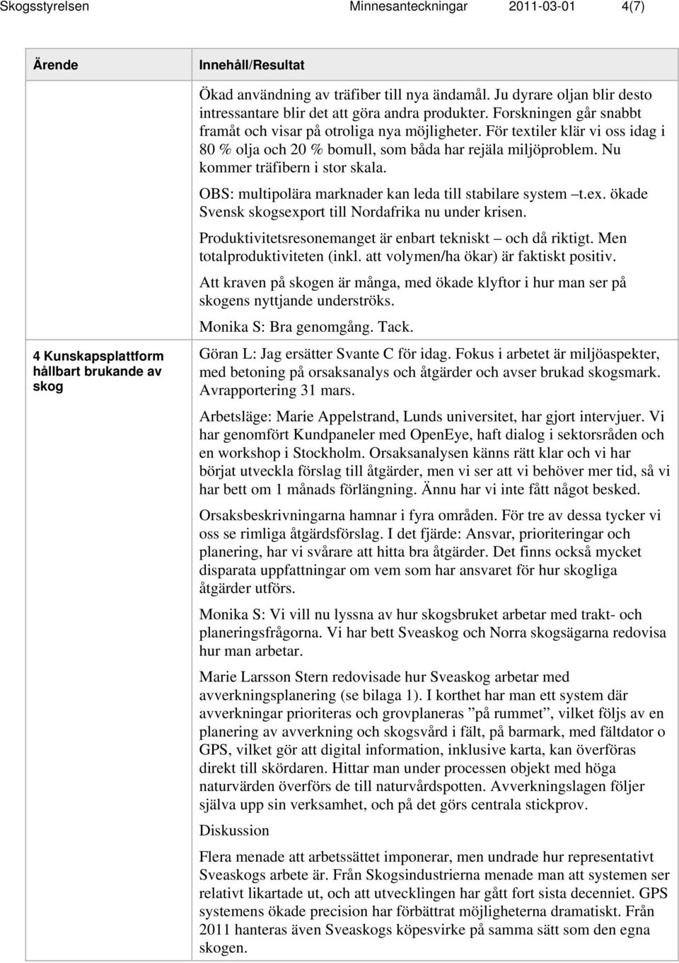 För textiler klär vi o idag i 80 % olja och 20 % bomull, om båda har rejäla miljöproblem. Nu kommer träfibern i tor kala. OBS: multipolära marknader kan leda till tabilare ytem t.ex. ökade Svenk kogexport till Nordafrika nu under krien.